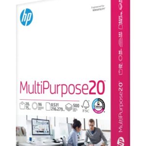 HP Printer Paper | 8.5 x 11 Paper | MultiPurpose 20 lb | 1 Ream – 500 Sheets | 96 Bright | Made in USA – FSC Certified | 112000PR