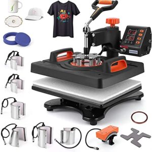 Heat Press Machine, 11 in 1 Professional Sublimation Machine 12″ X 15″, 360° Swing Away Shirt Printing Heat Transfer Machine Digital Industrial-Quality Shirt Pressing Machine for Tshirt,Hat,Mug,Plate