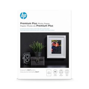 HP Premium Plus Photo Paper, Glossy, 5×7 in, 60 sheets (CR669A)