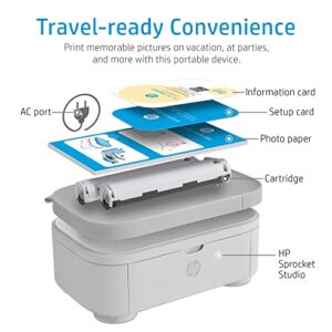 HP Sprocket Studio Plus WiFi Printer – Wirelessly Prints 4×6” Photos from Your iOS & Android Device, White