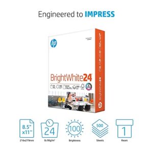 HP Papers | 8.5 x 11 Paper | BrightWhite 24 lb |1 Ream – 500 Sheets| 100 Bright | Made in USA – FSC Certified | 203000R
