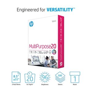HP Printer Paper | 8.5 x 11 Paper | MultiPurpose 20 lb | 1 Ream – 500 Sheets | 96 Bright | Made in USA – FSC Certified | 112000PR