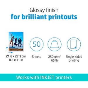 HP Advanced Photo Paper, Glossy, 8.5×11 in, 50 sheets (Q7853A)
