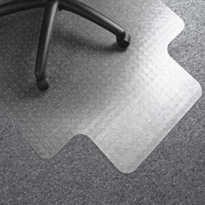 Floortex® Computex® Anti-Static Vinyl Lipped Chair Mat for Carpets up to 3/8″ – 36″ x 48″, Ships Flat, Clear