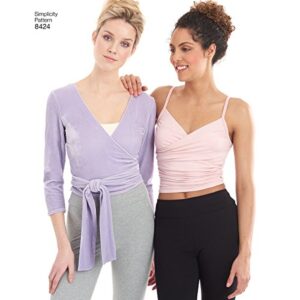 Simplicity US8424A Women’s Leggings, Wrap, Tank, Pullover Top Sewing Patterns, Sizes XXS-XXL