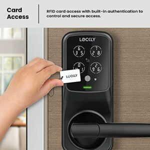 Lockly Secure Plus, RFID Card Smart Lock, Keyless Entry Door Lock, PIN Genie® Keypad, 3D Biometric Fingerprint Sensor, Auto Lock – Matte Black (PGD628FCMB) – Latch Edition