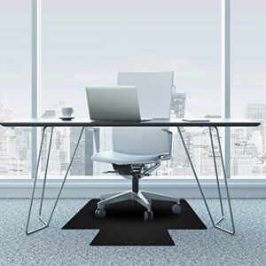 Floortex® Advantagemat® Black Vinyl Lipped Chair Mat for Carpets – 45″ x 53″