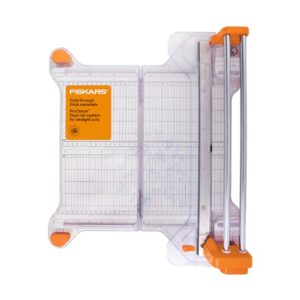 Fiskars ProCision Rotary Bypass Paper Trimmer – 12″ Cut Length – Craft Paper and Mixed Media Cutter with Grid Lines – Orange