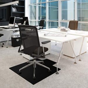 Floortex® Advantagemat® Black Vinyl Lipped Chair Mat for Carpets – 45″ x 53″
