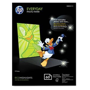 HP Everyday Photo Paper, Glossy, 5×7 in, 60 sheets (CH097A)