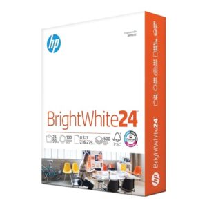 HP Papers | 8.5 x 11 Paper | BrightWhite 24 lb |1 Ream – 500 Sheets| 100 Bright | Made in USA – FSC Certified | 203000R