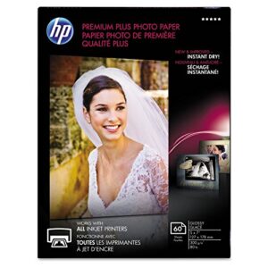 HP Premium Plus Photo Paper, Glossy, 5×7 in, 60 sheets (CR669A)