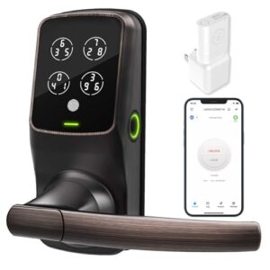 Lockly Secure Pro, Wi-Fi Smart Lock, Keyless Entry Door Lock, PIN Genie® Keypad, 3D Biometric Fingerprint Sensor, Voice Control, Auto Lock – Venetian Bronze (PGD628WVB) – Latch Edition