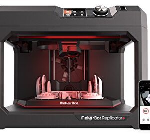 MakerBot Replicator+ Desktop 3D Printer Kit with Swappable Smart Extruder+ for Fast PLA Material Printing at Home or School, Factory-Leveled Flex Build Plate, 11.6×7.6×6.5in Print Size (MP07825EU)