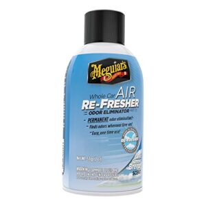 Meguiar’s Whole Car Air Refresher, Odor Eliminator Spray Eliminates Strong Vehicle Odors, Summer Breeze – 2 Oz Spray Bottle, Black