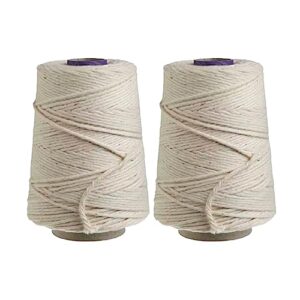 Regency Wraps Butchers Cooking Twine, Heavy Duty, 16 Ply, 2.4mm, Cotton Kitchen String for Turkey Trussing, Meat Prep, Crafting, Food-Safe, 500ft, Natural, Pack of 2