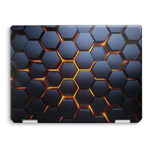 MightySkins Skin Compatible with HP Spectre x360 14″ (2022) Full Wrap Kit – Lava Hex | Protective, Durable, and Unique Vinyl Decal wrap Cover | Easy to Apply | Made in The USA