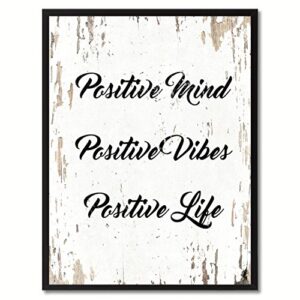 SpotColorArt Mind Vibes Positive Life Canvas Print, 28″ x 37″, White
