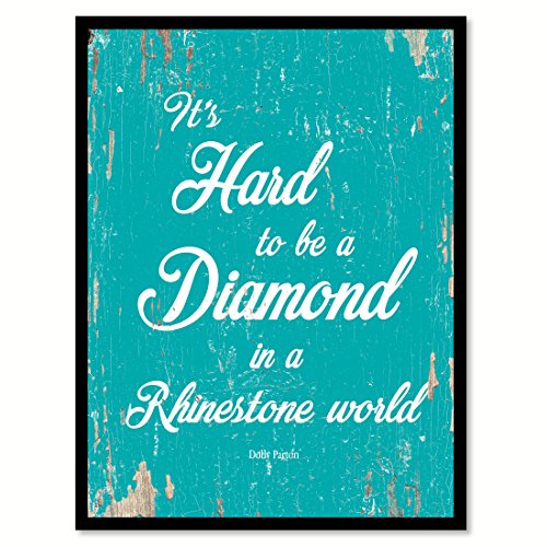 SpotColorArt It's Hard to Be A Diamond in A Rhinestone World Handcrafted Canvas Print, 28" x 37", Aqua