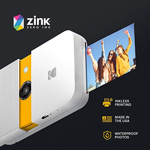 Zink Kodak Smile Instant Print Digital Camera (White/Yellow) Photo Frames Bundle with Soft Case - Image 4