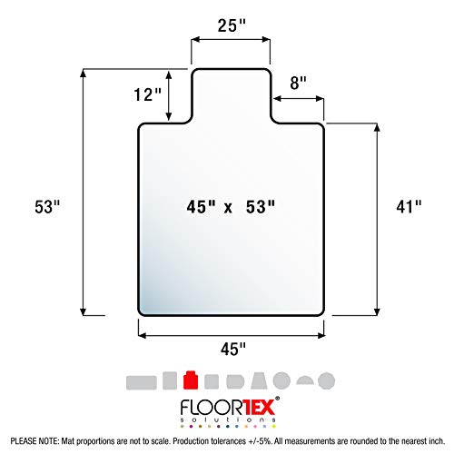 Floortex® Advantagemat® Vinyl Lipped Chair Mat for Carpets up to 1/4" - 45" x 53" - Image 8