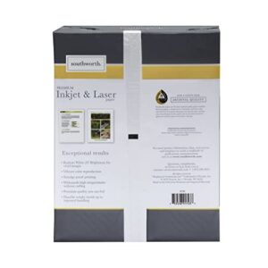 Southworth Inkjet & Laser Printer Paper, 8.5″ x 11″, 28 lb., Radiant White, 550 Sheets (91723-01)