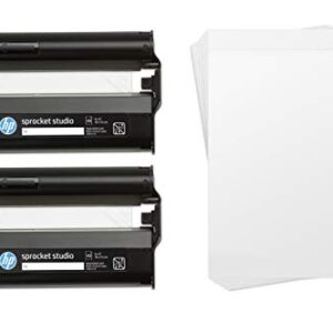 HP Sprocket Studio 4×6 Photo Paper & Cartridges (80 Sheets – 2 Cartridges) Compatible ONLY with HP Studio Printer.