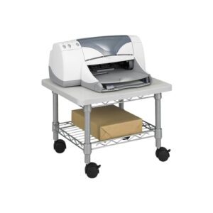 Safco Onyx Under-Desk Utility Cart & Multi-Use Printer Stand, Printer Table for Home Office, Mobile Rolling Cart with Steel Shelf, Gray