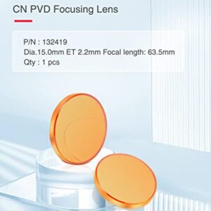 FAHKNS PVD ZnSe CO2 Laser Lens Dia:15mm/0.59″ FL63.5mm/2.5″ T2.2mm Focus Lens for CO2 Laser Engraving Cutting Engraver/Cutter 50w-100w