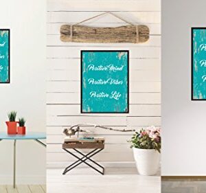 SpotColorArt Mind Vibes Positive Life Canvas Print, 28″ x 37″, Aqua