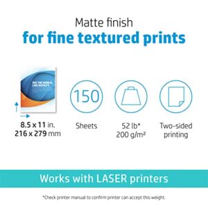 HP Professional Business Paper, Matte, 8.5×11 in, 52 lb, 150 sheets, works with laser printers (4WN05A)