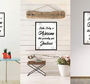 SpotColorArt Make Today So Awesome That Yesterday Gets Jealous Handcrafted Canvas Print, 28″ x 37″, White