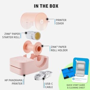 HP Sprocket Panorama Instant Color Label & Smartphone Photo Printer – Portable – Personalize Prints 2” x .5”- 9” on Zink Sticky-Back Photos – Create Photobooth Strips & Custom Designs in App – Pink