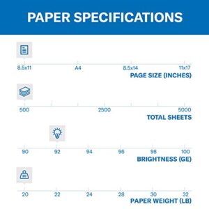 Hammermill Printer Paper, Tidal 20 lb Copy Paper, 8.5 x 11-1 Ream (500 Sheets) – 92 Bright, Made in the USA