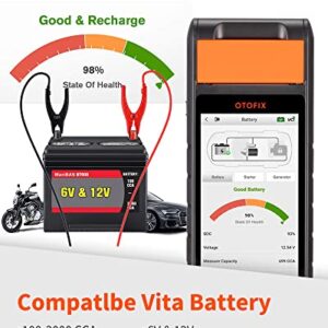 OTOFIX by Autel Professional Battery Tester with VCI connection,All Systems Diagnostic Scanner with Printer, Cold Cranking & Charging Analyser, BMS/ Electric Reset