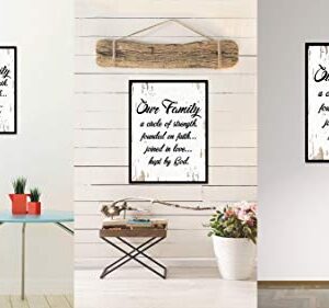 SpotColorArt Our Family A Circle of Strength Founded On Faith Handcrafted Canvas Print, 28″ x 37″, White