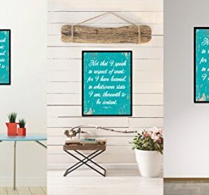 SpotColorArt Not That I Speak in Respect of Want Handcrafted Canvas Print, 28″ x 37″, Aqua