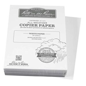 Rite in the Rain Weatherproof Bulk Copier Paper, 8.5″ x 11″, 20# White, 500 Sheet Pack (No. 208511X)