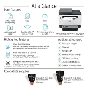 HP LaserJet-Tank MFP 2604sdw Wireless Black & White Printer Prefilled With Up to 2 Years of Original HP-Toner (381V1A)