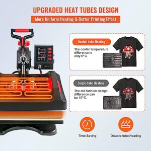VEVOR Heat Press Machine 8 in 1 Combo – 15×15 Tshirt Press Machine with Tumbler Press, 360° Swing Away Digital Multifunction Heat Transfer Sublimation for Printing T Shirts Mug Hat Plate Cap