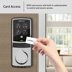 Lockly Secure Plus, RFID Card Smart Lock, Keyless Entry Door Lock, PIN Genie® Keypad, 3D Biometric Fingerprint Sensor, Auto Lock – Satin Nickel (PGD728FCSN) – Deadbolt Edition