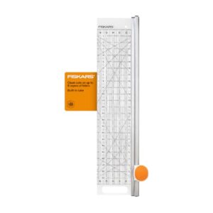 Fiskars Rotary Cutter and Ruler Combo – 24″L x 6″W Fabric Cutter with Gridlines – Craft Supplies – Gray – Clear