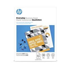 HP Everyday Business Paper, Glossy, 8.5×11 in, 32 lb, 150 sheets, works with laser printers (4WN08A)