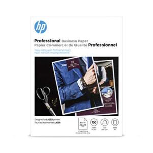 HP Professional Business Paper, Matte, 8.5×11 in, 52 lb, 150 sheets, works with laser printers (4WN05A)