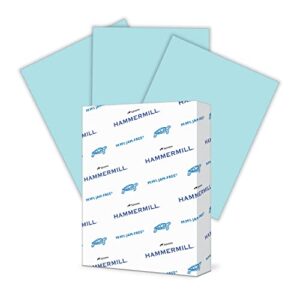 Hammermill Colored Paper, 24 lb Blue Printer Paper, 8.5 x 11-1 Ream (500 Sheets) – Made in the USA, Pastel Paper, 103671R