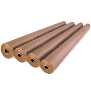 IDL Packaging 48″ x 1800″ (150 feet) – Brown Kraft Paper Roll (Pack of 4) – 50lb Thickness – Heavy-Duty Paper for Packing, Moving, Shipping, Crafts – 100% Recyclable Natural Kraft Wrapping Paper