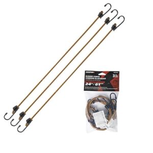 Keeper – 24” Bungee Cord, 3 Pack – UV and Weather-Resistant