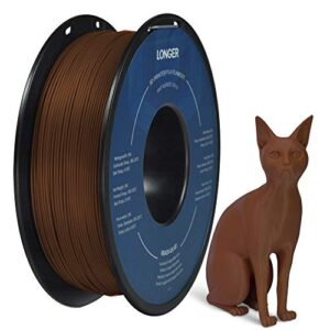 Longer PLA 3D Printer Filament, 1.75mm PLA Filament, Dimensional Accuracy +/- 0.03 mm, 1kg Spool, Brown