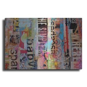 Luxe Metal Art ‘Metro Mix 21 II’ by Erin Ashley Metal Wall Art, 36″x24″
