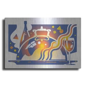 Luxe Metal Art ‘Restaurant Guide’ by David Chestnutt, Metal Wall Art, 36″x24″